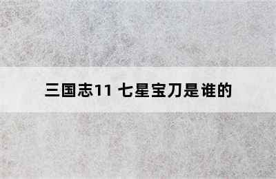 三国志11 七星宝刀是谁的